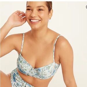J. Crew Blue and White Bikini Swimwear